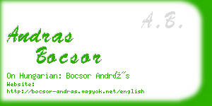 andras bocsor business card